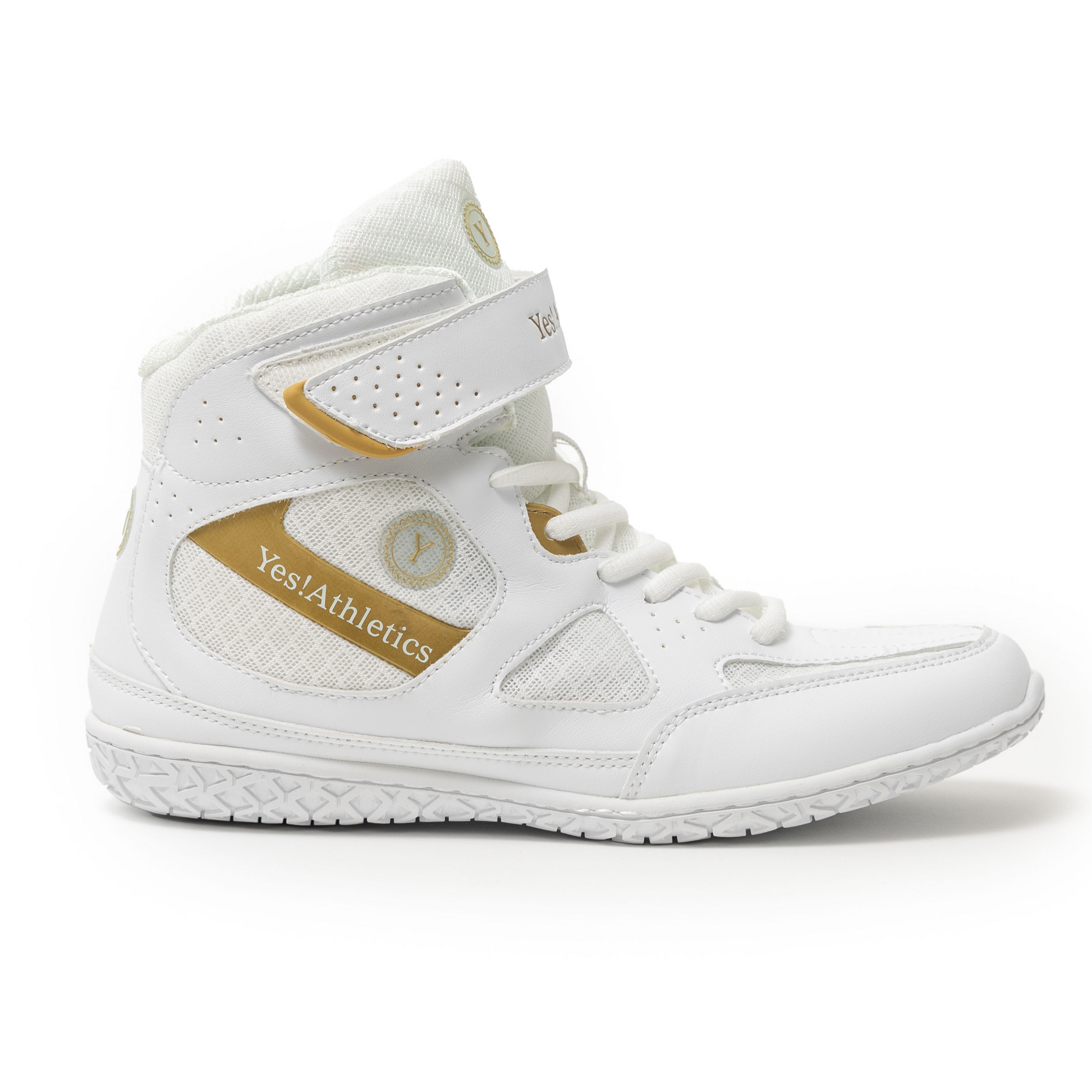 Gold womens wrestling shoe