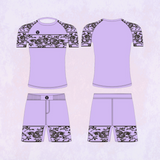 No-Gi BJJ Rash Guard & Shorts Set – Lilac Bloom