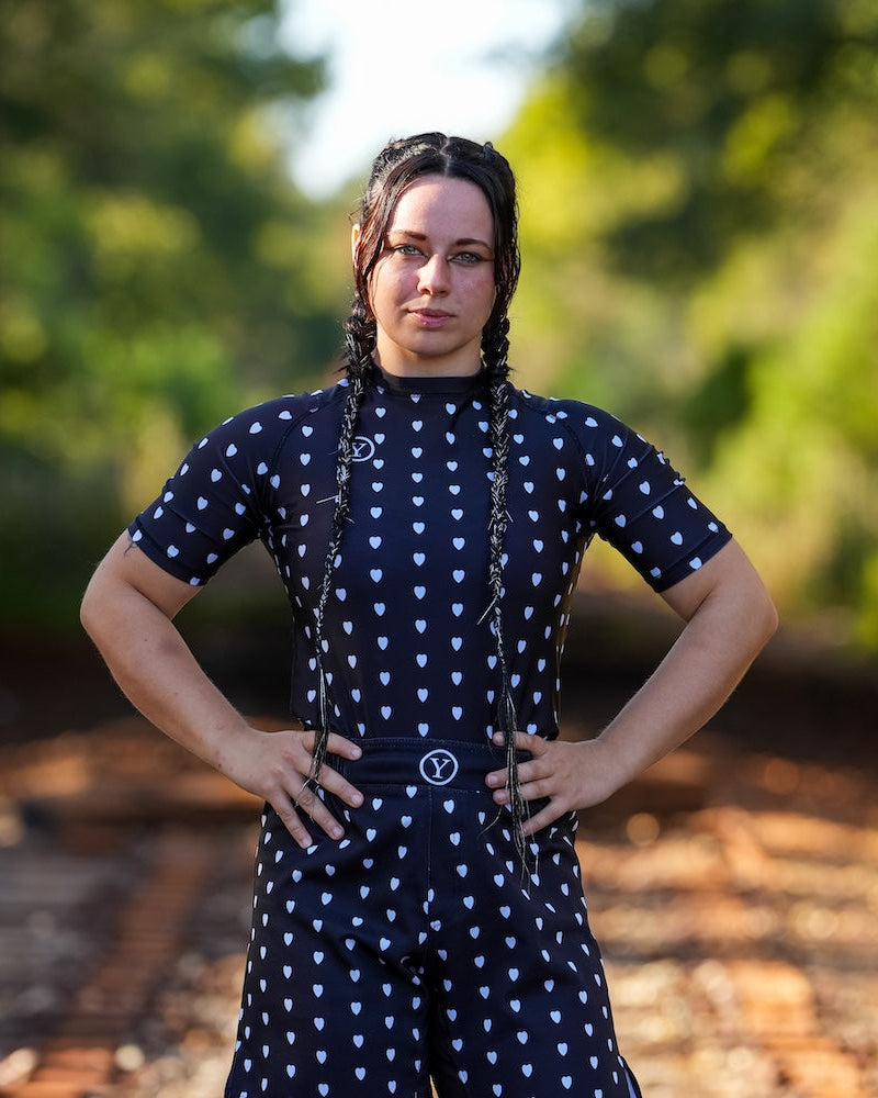 No-Gi BJJ rash guard fight shorts grappling set black