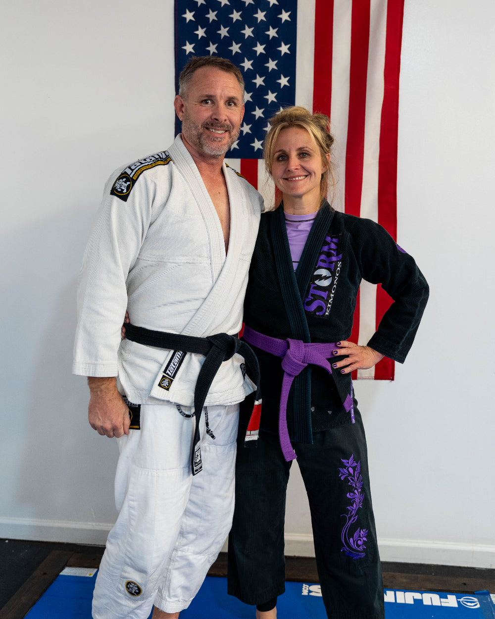 Durable women’s grappling rash guard and fight shorts