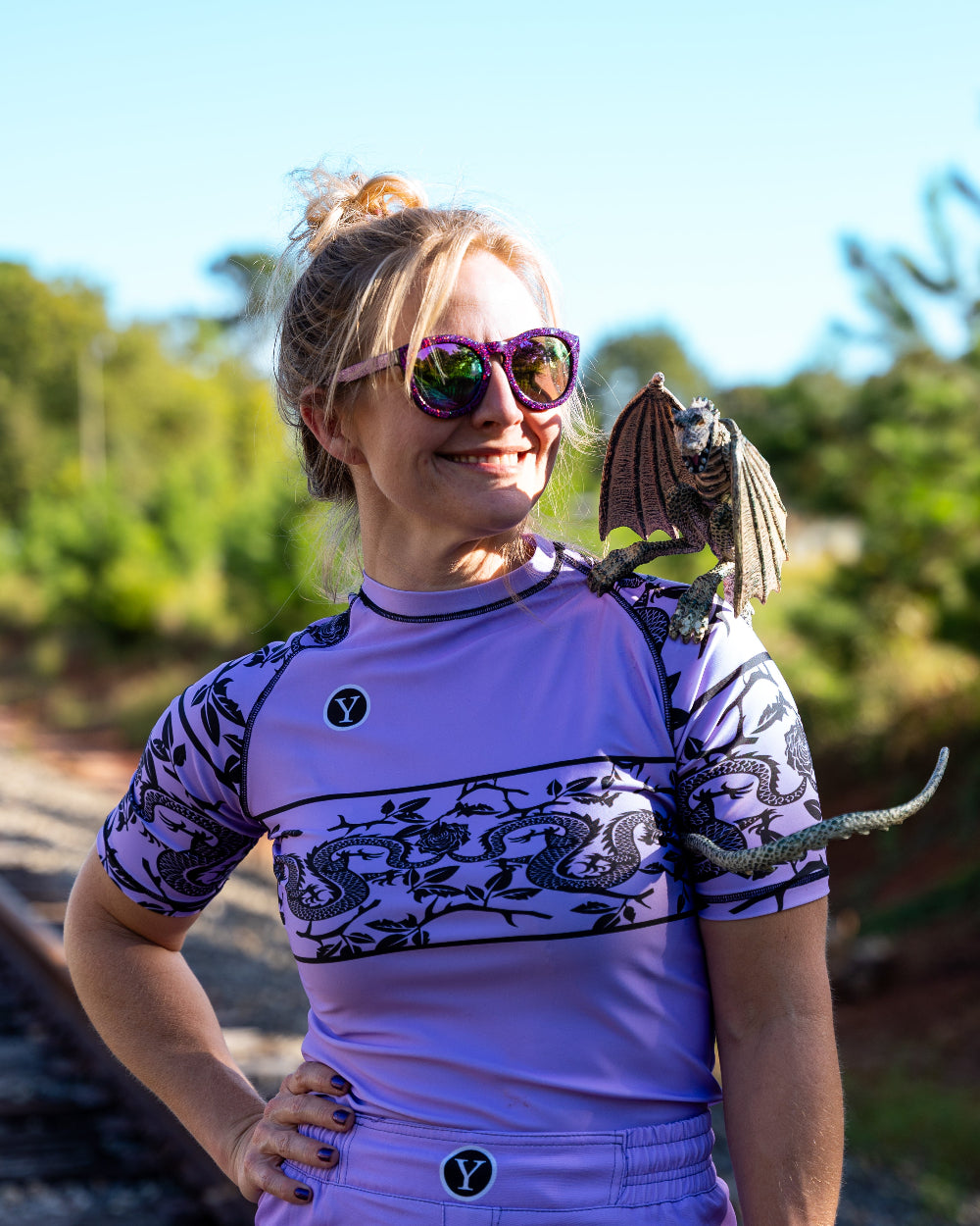 No-Gi BJJ rash guard fight shorts grappling set purple