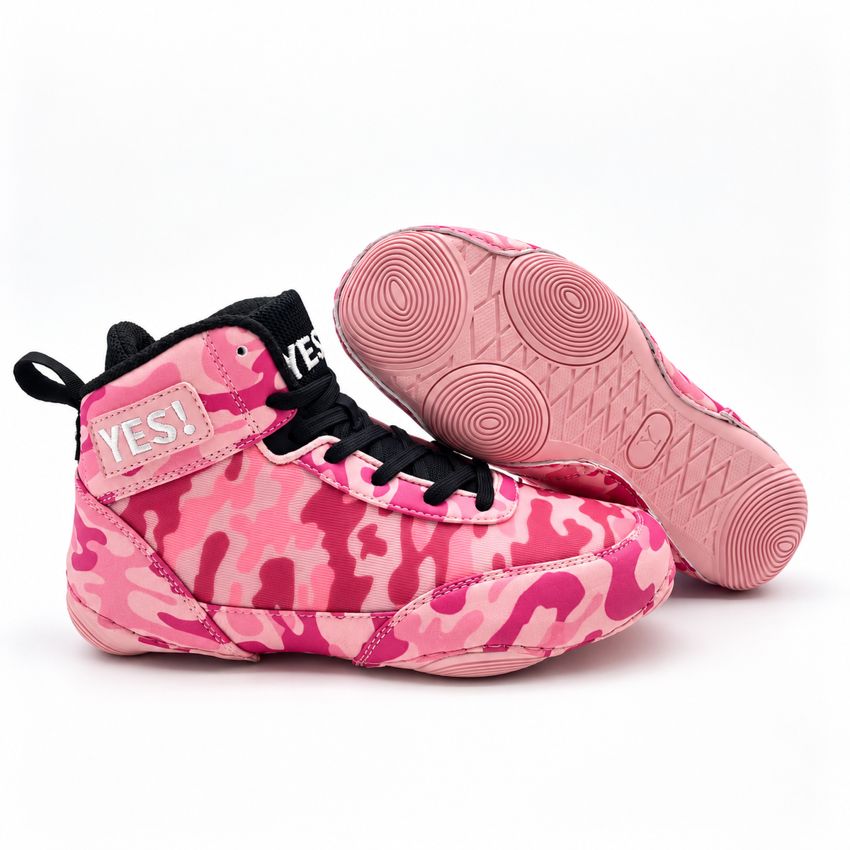 DEFIANT3 Pink Camo Wrestling Shoes for Women and Girls — Never Blend In