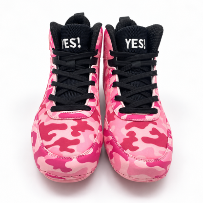 DEFIANT3 Pink Camo Wrestling Shoes for Women and Girls — Never Blend In