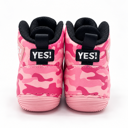 DEFIANT3 Pink Camo Wrestling Shoes for Women and Girls — Never Blend In