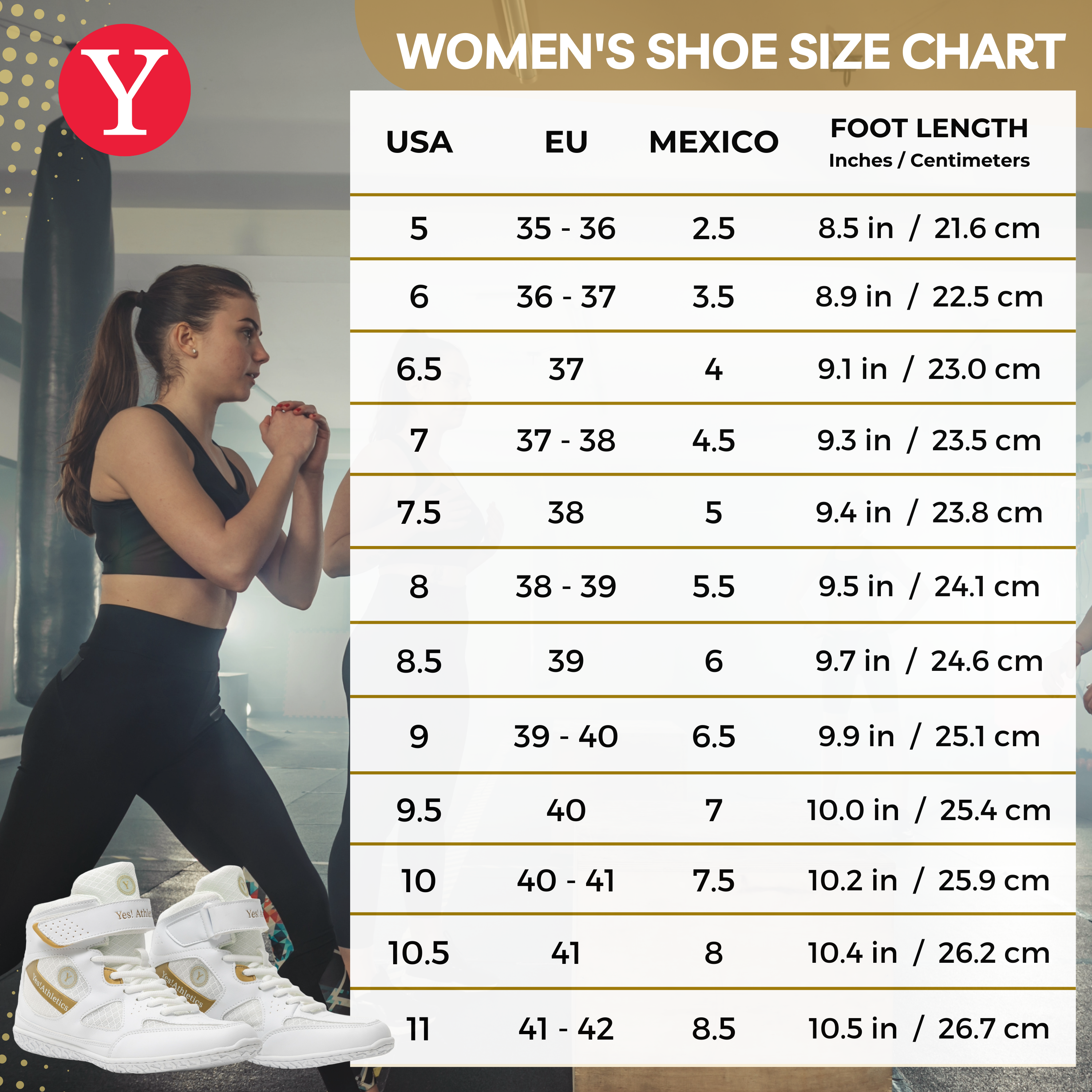 Womens wrestling shoe sizing chart