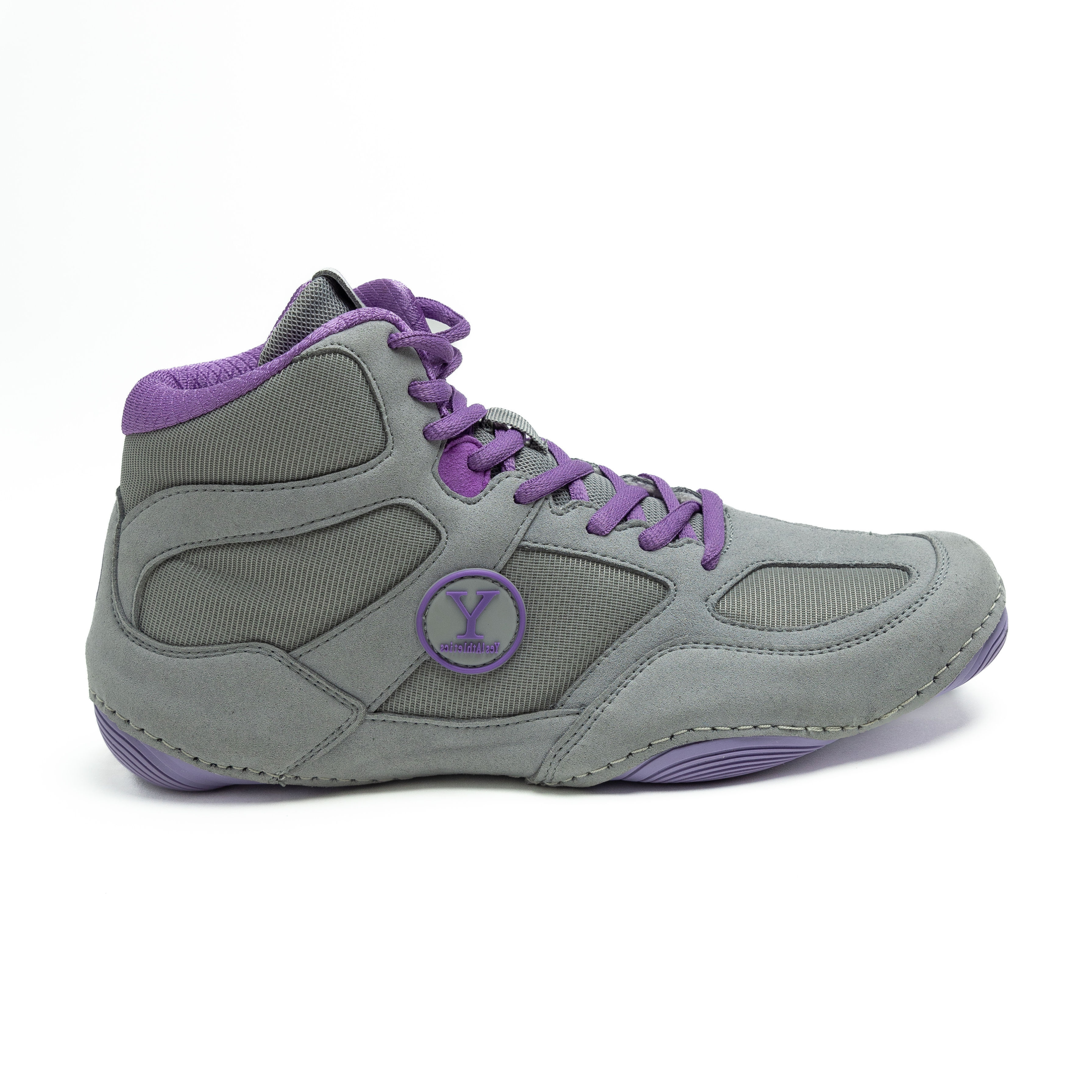 Grey and purple Yes! Athletics Defiant2 womens wrestling shoe
