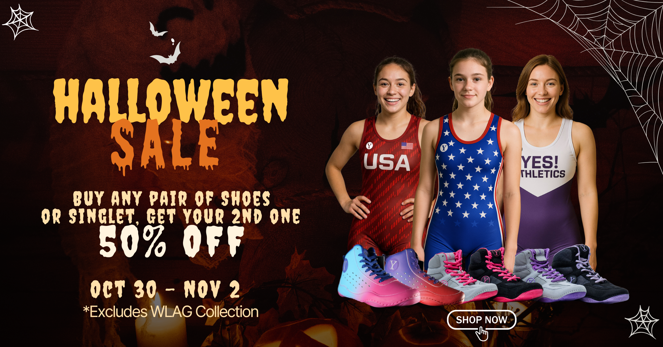 Halloween Sale BOGO Wrestling Shoes Singlets for Women and Girls