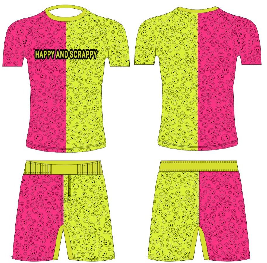 No-Gi BJJ Rash Guard & Shorts Set – Happy & Scrappy
