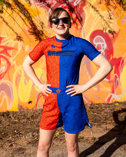 Breathable BJJ rash guard with fight shorts for submission grappling