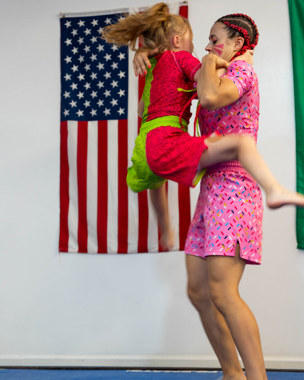 MMA training rash guard and fight shorts for No-Gi grappling