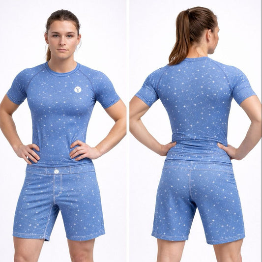 Yes! Athletics The Elsa No-Gi BJJ Rash Guard & Fight Shorts Set 