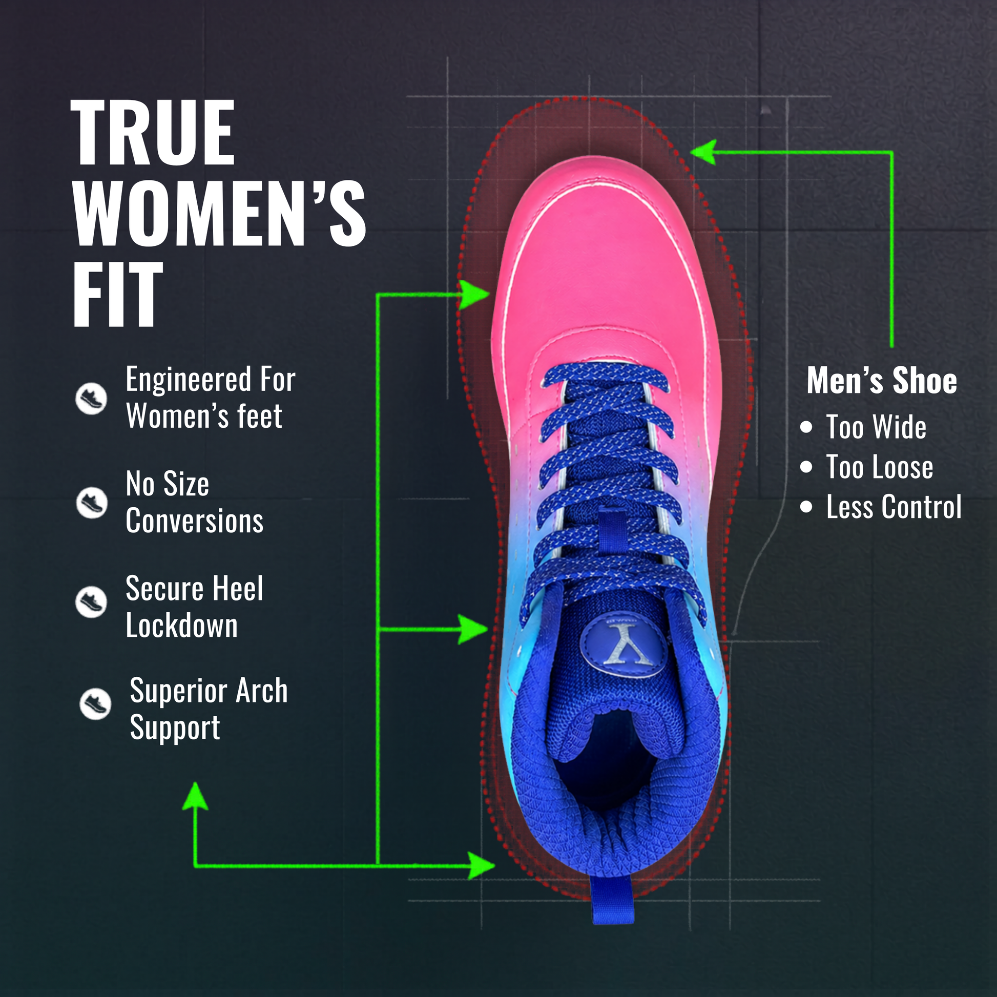 MAGIC: The Glow-In-The-Dark Women's Wrestling Shoe built for speed and confidence - Yes! Athletics USA