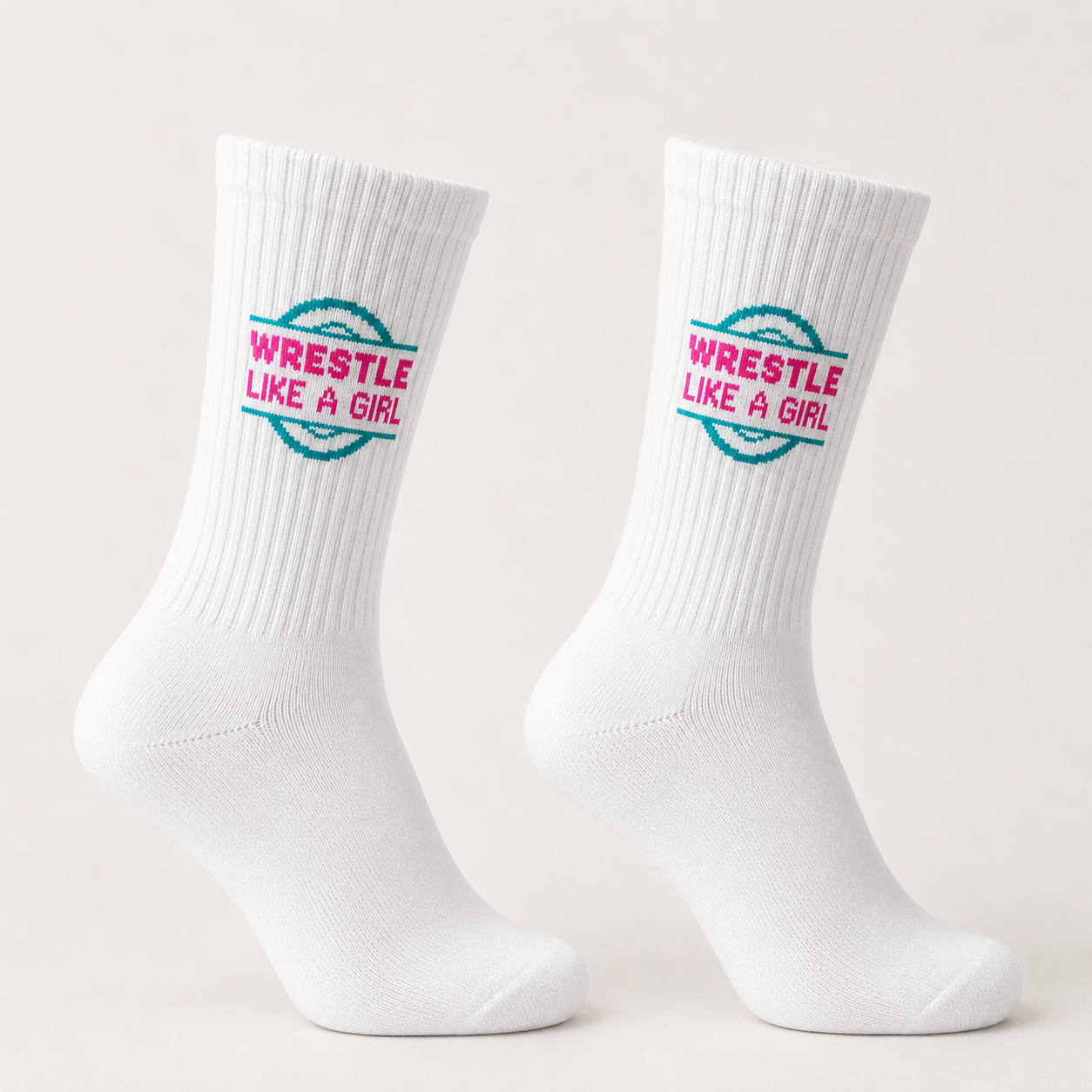 Wrestle Like A Girl Crew Socks - Made in the USA