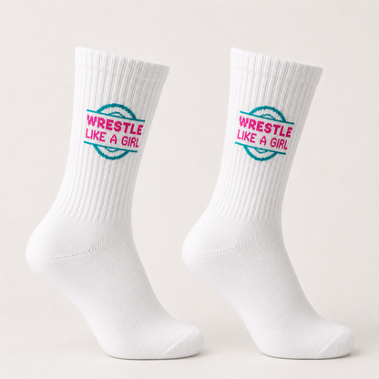 Wrestle Like A Girl Crew Socks - Made in the USA