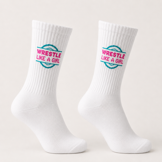 Wrestle Like A Girl Crew Socks - Made in the USA - Yes! Athletics USA