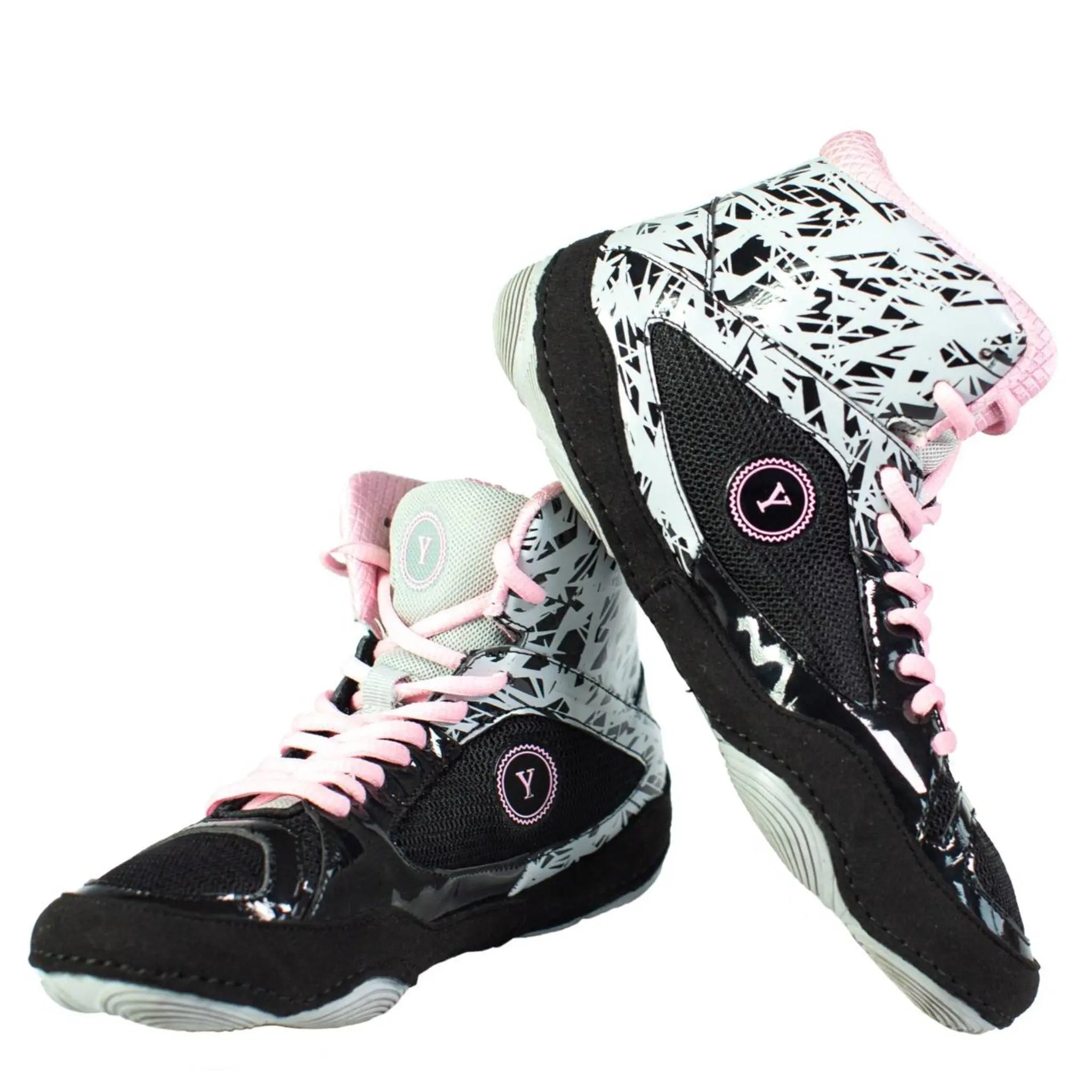 Black and pink store wrestling shoes